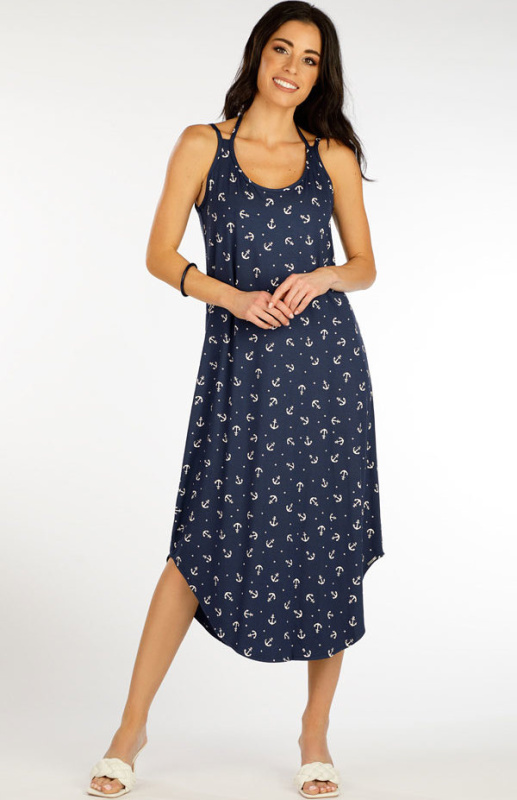 Dámské šaty LITEX na ramínka modré Velikost: XL