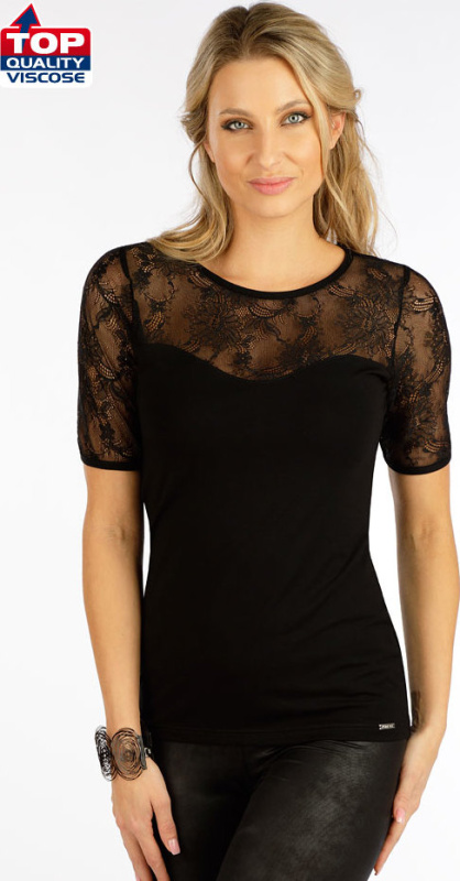 Dámské triko LITEX s krátkým rukávem černé Barva: černá, Velikost: S