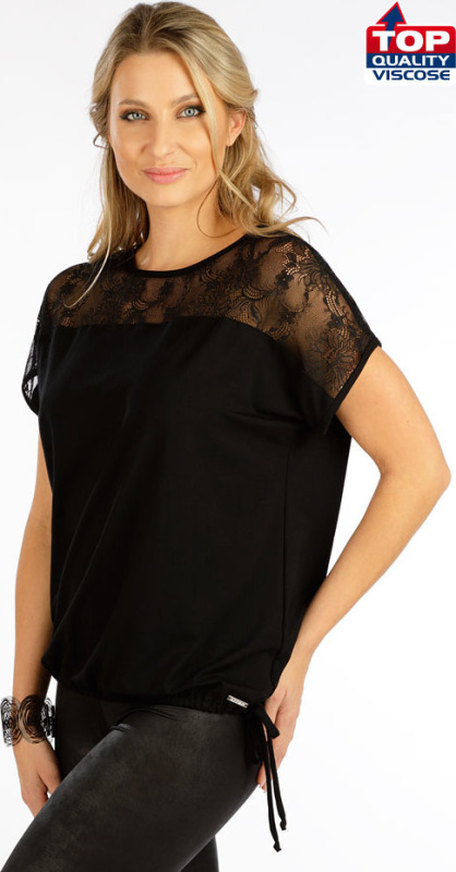 Dámské triko LITEX s krátkým rukávem černé Barva: černá, Velikost: S