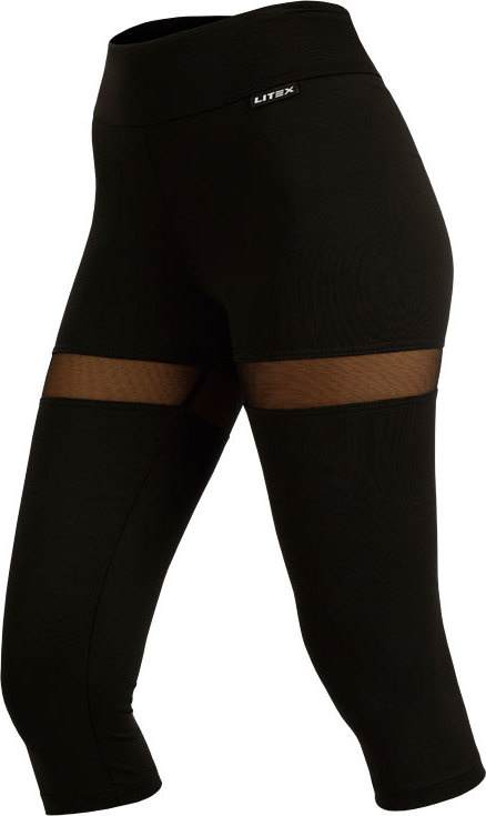 Dámské funkční legíny LITEX v 3/4 délce černé Barva: černá, Velikost: M