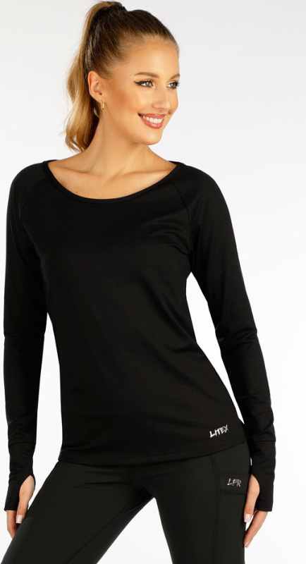 Dámské funkční triko LITEX s dlouhým rukávem černé Barva: černá, Velikost: M