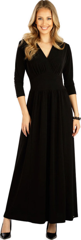 Dámské šaty LITEX s 3/4 rukávem černé Barva: černá, Velikost: S