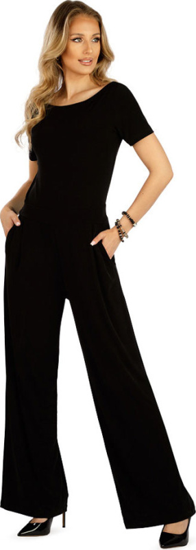 Dámský overal LITEX s krátkým rukávem černý Barva: černá, Velikost: M