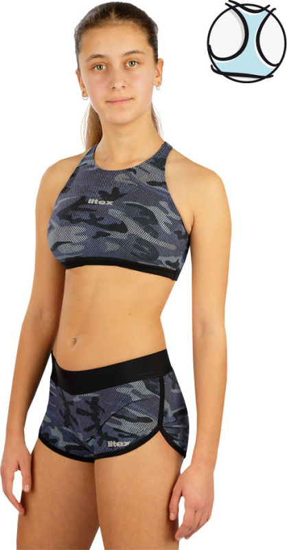 Dívčí plavky LITEX sportovní top šedý Velikost: 140