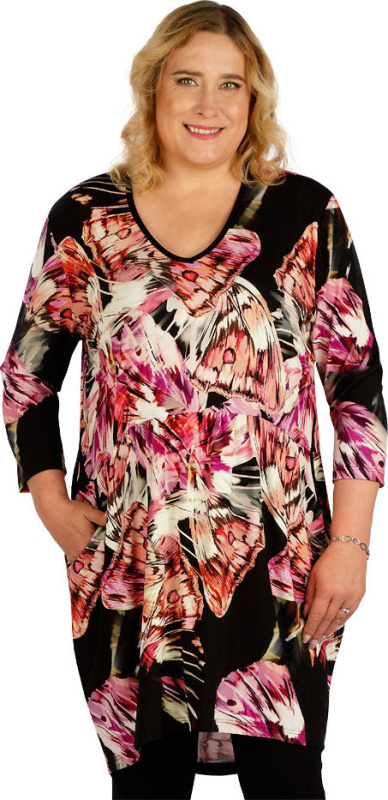 Dámské šaty LITEX s 3/4 rukávem černé Velikost: XXL