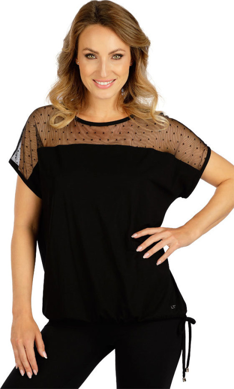 Dámská halenka LITEX s krátkým rukávem černá Barva: černá, Velikost: S