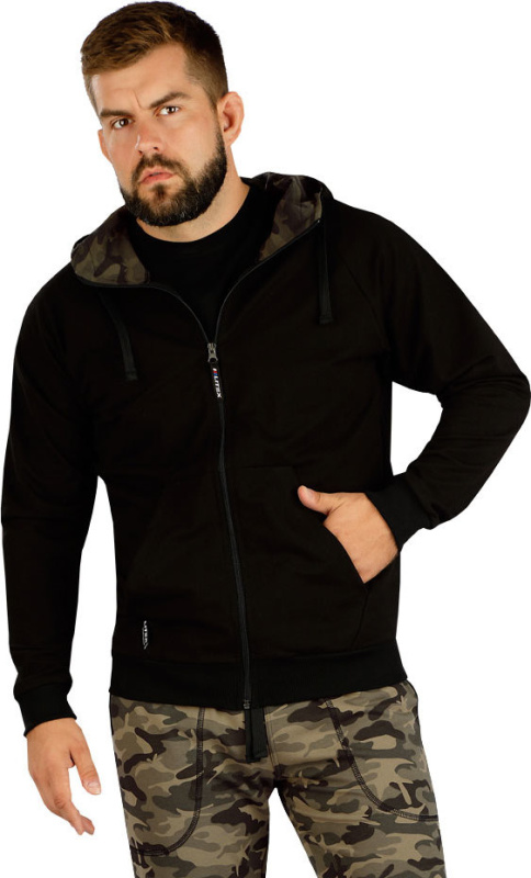 Pánská bavlněná mikina LITEX na zip černá Barva: černá, Velikost: XXL