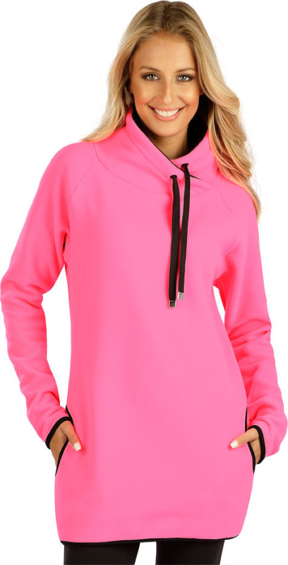 Dámská fleecová mikina LITEX růžová Barva: reflexní růžová, Velikost: S