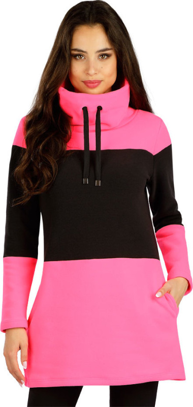 Dámská fleecová mikina LITEX růžová Barva: reflexní růžová, Velikost: XL