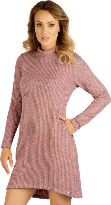 Dámské šaty LITEX s dlouhým rukávem růžové Barva: 707, Velikost: L