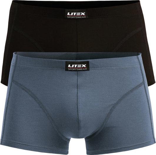 Pánské boxerky LITEX 1ks šedé/černé Barva: černá, Velikost: XL