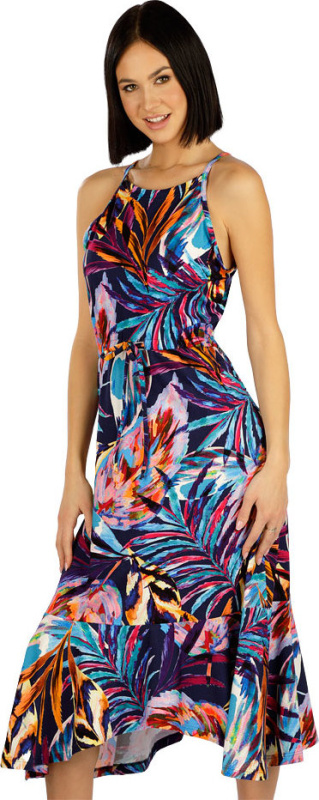 Dámské šaty LITEX na ramínka modré Velikost: L