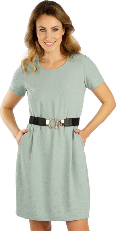 Dámské šaty LITEX s krátkým rukávem mentolové Barva: 612, Velikost: L