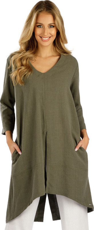 Dámská tunika LITEX s 3/4 rukávem zelená Barva: khaki, Velikost: S
