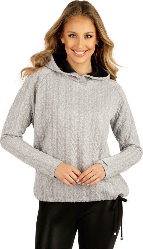 Dámská mikina LITEX s kapucí šedá Barva: světle šedá, Velikost: XL