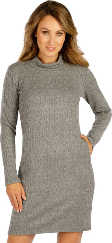 Dámské šaty LITEX s dlouhým rukávem šedé Barva: šedá, Velikost: S