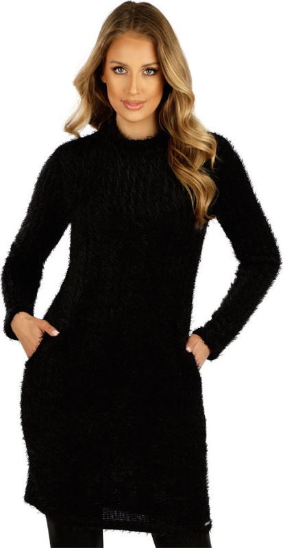 Dámské šaty LITEX s dlouhým rukávem černé Barva: černá, Velikost: S