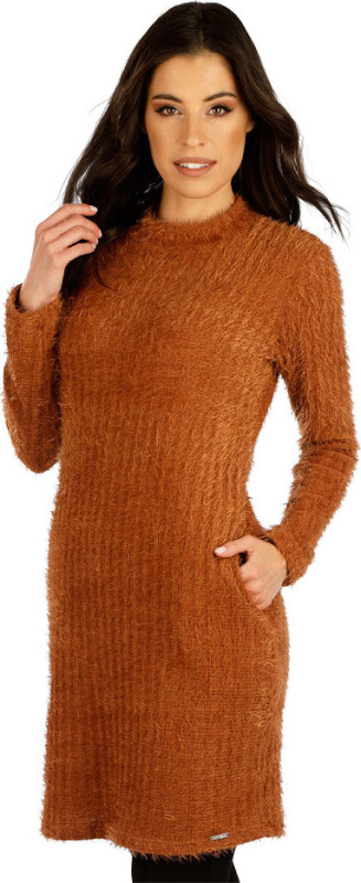 Dámské šaty LITEX s dlouhým rukávem hnědé Barva: 426, Velikost: XL