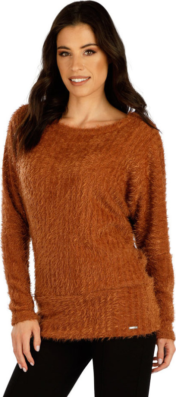 Dámský svetr LITEX s dlouhým rukávem hnědý Barva: 426, Velikost: XL