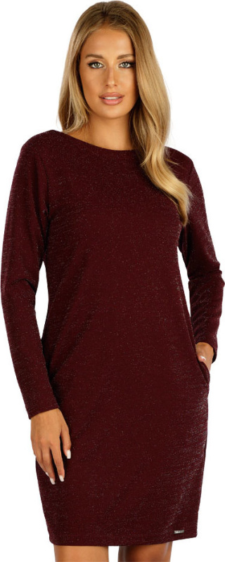 Dámské šaty LITEX s dlouhým rukávem vínové Velikost: S