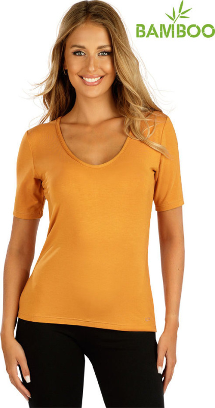 Dámské bambusové triko LITEX s krátkým rukávem oranžové Barva: 190, Velikost: XL