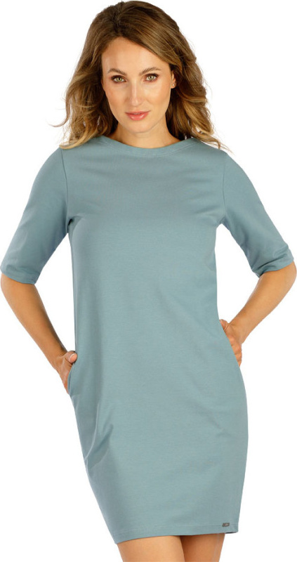 Dámské bavlněné šaty LITEX s krátkým rukávem zelené Barva: šedozelená, Velikost: XL