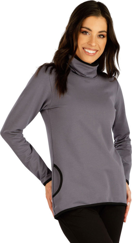 Dámský bavlněný rolák LITEX s dlouhým rukávem šedý Barva: 119, Velikost: S