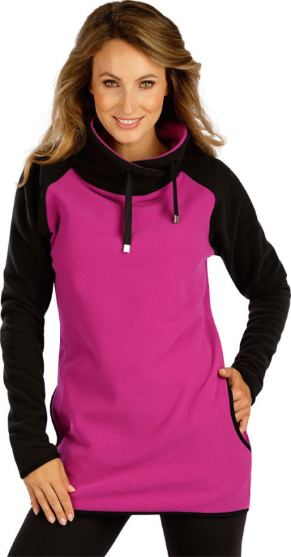 Dámská fleecová mikina LITEX dlouhá růžová Barva: tmavě šeříková, Velikost: M