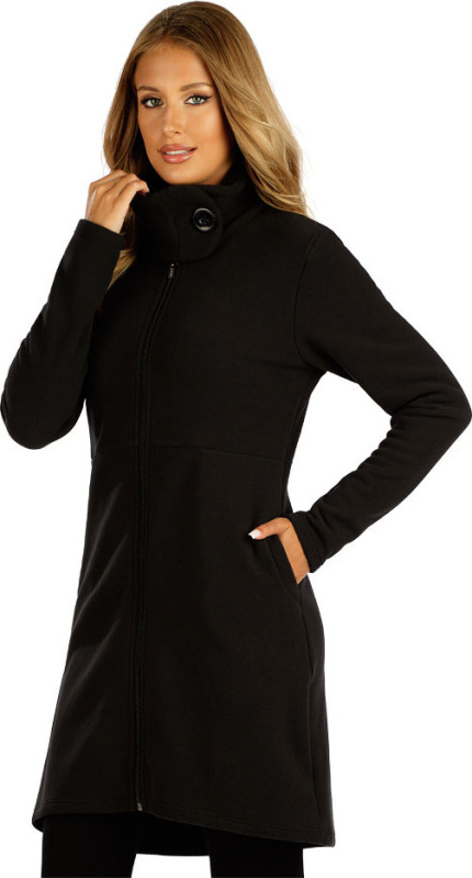 Dámská fleecová mikina LITEX dlouhá černá Barva: černá, Velikost: XL