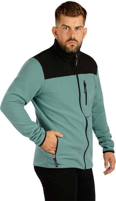 Pánská fleecová mikina LITEX šedá Barva: šedozelená, Velikost: M