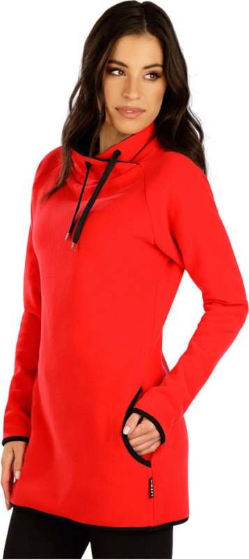 Dámská fleecová mikina LITEX dlouhá červená Barva: červená, Velikost: L