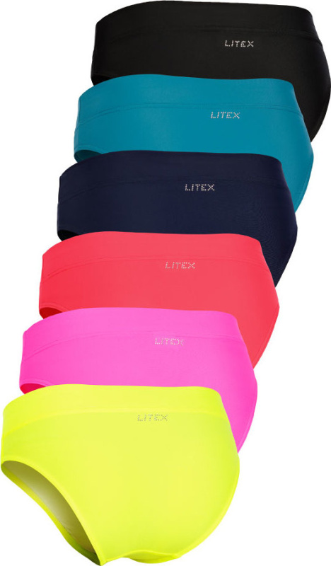 Dámské plavky kalhotky LITEX středně vysoké Barva: reflexní růžová, Velikost: 42