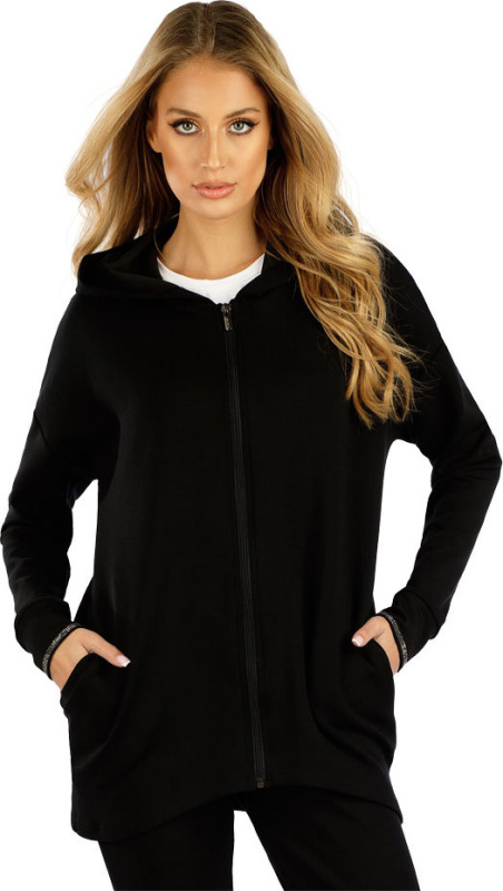 Dámská mikina LITEX s kapucí černá Barva: černá, Velikost: M