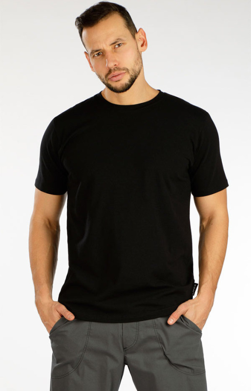 Pánské bavlněné triko LITEX s krátkým rukávem černé Barva: černá, Velikost: XXL