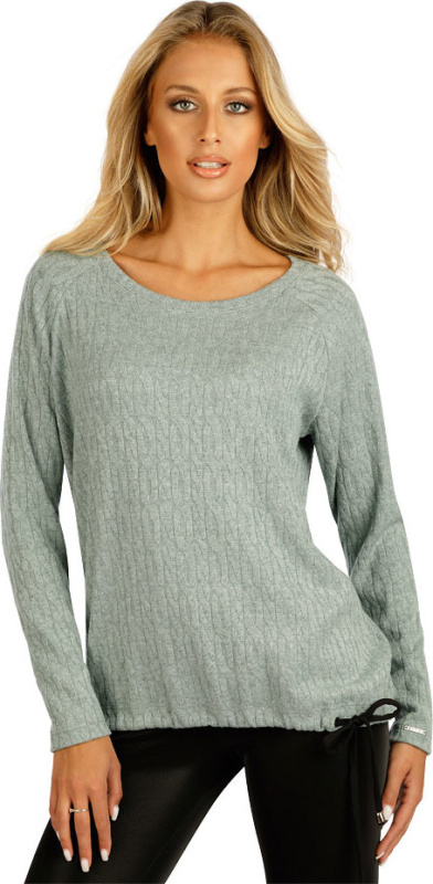 Dámský svetr LITEX s dlouhým rukávem šedý Barva: šedozelená, Velikost: S