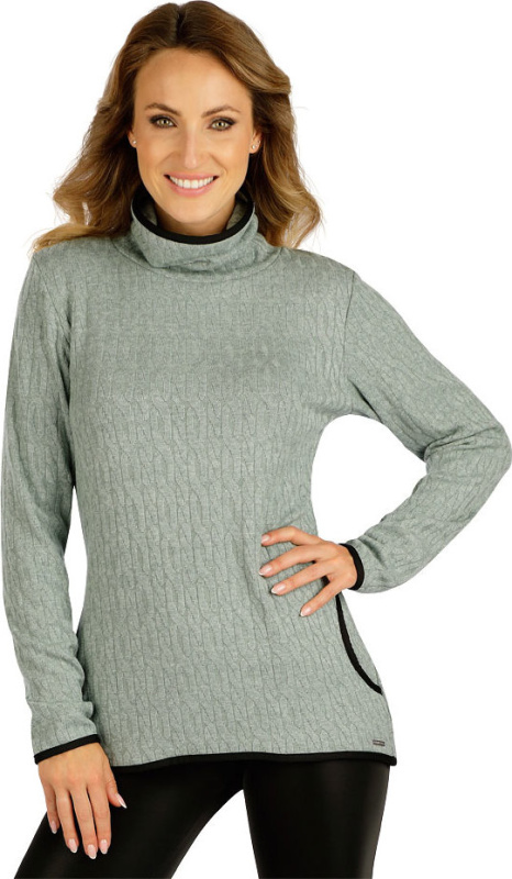 Dámský rolák LITEX s dlouhým rukávem šedý Barva: šedozelená, Velikost: S