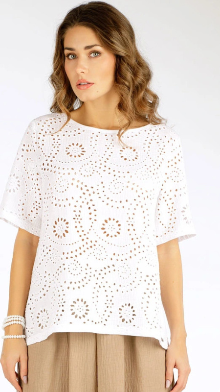 Dámská halenka LITEX s krátkým rukávem bílá Barva: Bílá, Velikost: XL