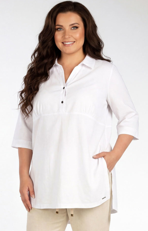 Dámská polokošile LITEX pro plnoštíhlé PLUS SIZE bílá Barva: Bílá, Velikost: XL