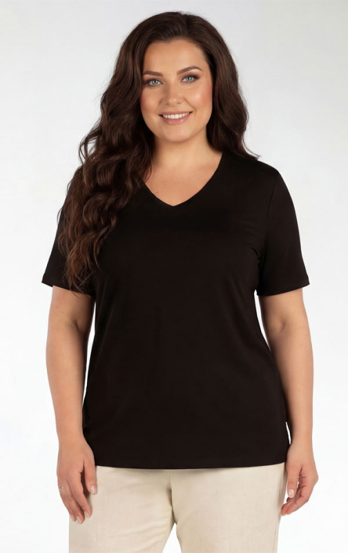 Dámské triko LITEX pro plnoštíhlé PLUS SIZE černé Barva: černá, Velikost: XL