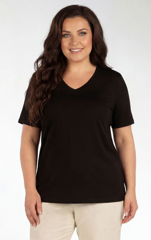 Dámské triko LITEX pro plnoštíhlé PLUS SIZE černé Barva: černá, Velikost: XXL