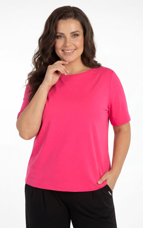 Dámské triko LITEX pro plnoštíhlé PLUS SIZE růžové Barva: jahodová, Velikost: XXXL