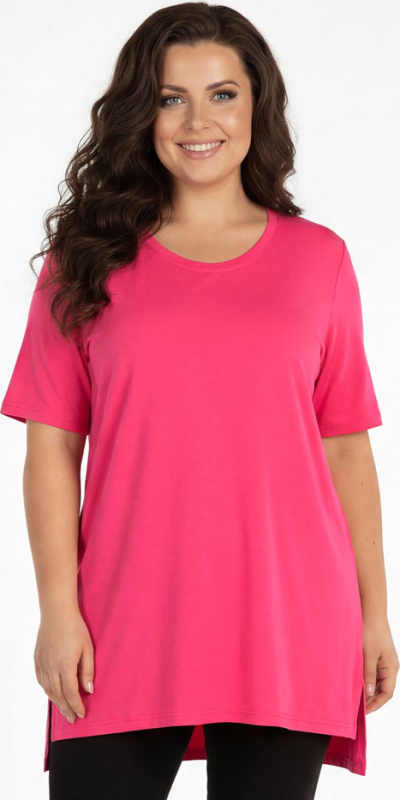 Dámská tunika LITEX pro plnoštíhlé PLUS SIZE růžová Barva: jahodová, Velikost: XL