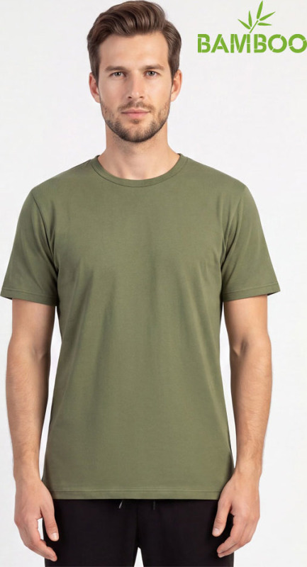 Pánské triko s krátkým rukávem 7g147 litex khaki  l