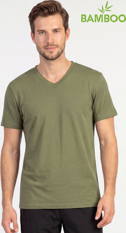 Pánské triko s krátkým rukávem 7g148 litex khaki  m