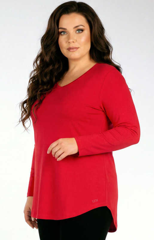 Dámská tunika pro plnoštíhlé plus size 7g152 litex červená  3xl