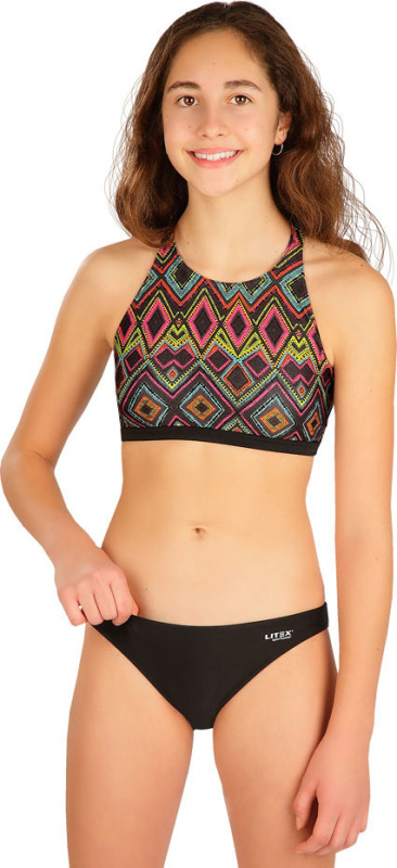 Dívčí plavky kalhotky LITEX bokové černé Velikost: 158