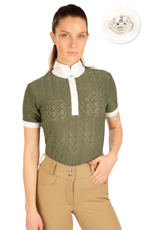 Dámské závodní triko LITEX FOR RIDERS khaki Barva: khaki, Velikost: M