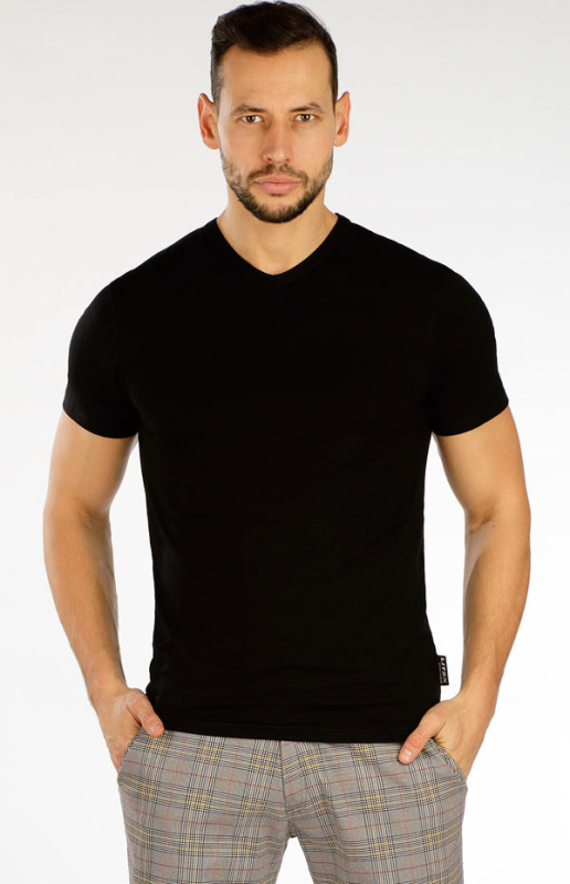 Pánské triko LITEX zeštíhlující černé Barva: černá, Velikost: M