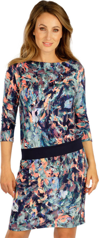 Dámské šaty LITEX s 3/4 rukávem modré Velikost: L