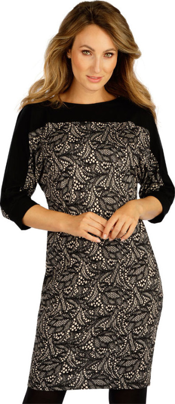 Dámské šaty LITEX s 3/4 rukávem černé Velikost: S